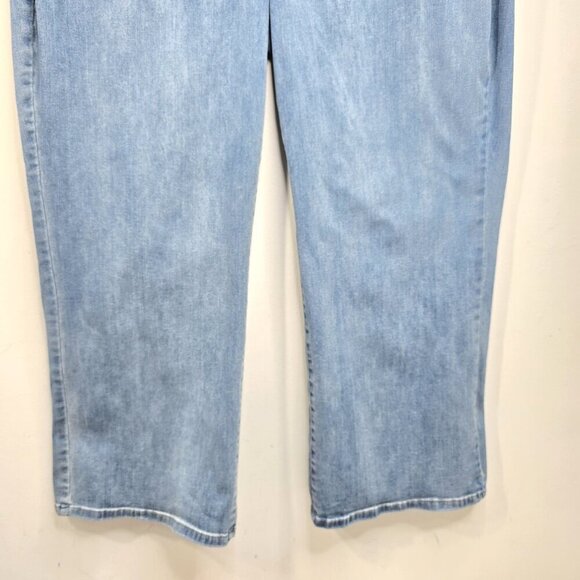 NYDJ Super Wide Leg Tummy Control Blue Denim Jeans Elastic Waist 2X - Picture 7 of 11